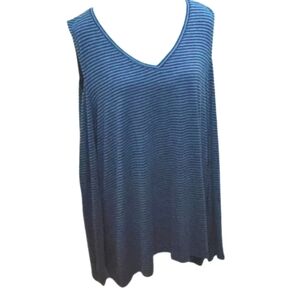 Love and Legend blue and black stripe naked shoulder long sleeves top shirt